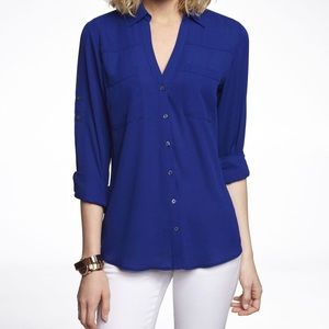 ⭐️3/$30 Portfolio  Button Down V-Neck Blouse